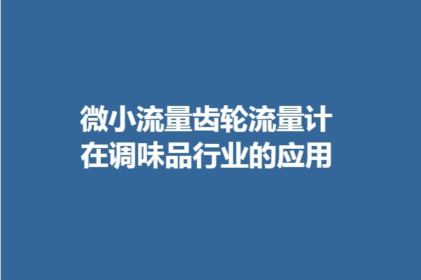微小流量齒輪流量計在調味品行業的應用